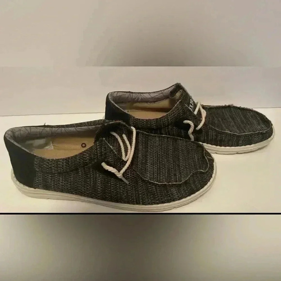 Men's Slip on Cloth Shoes Canvas Loafers Lightweight Black &‎ Gray Sz 13 - Picture 3 of 6